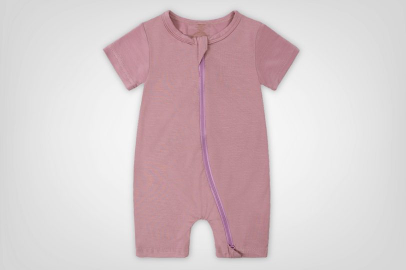 Dusty Rose Bamboo Zip Romper