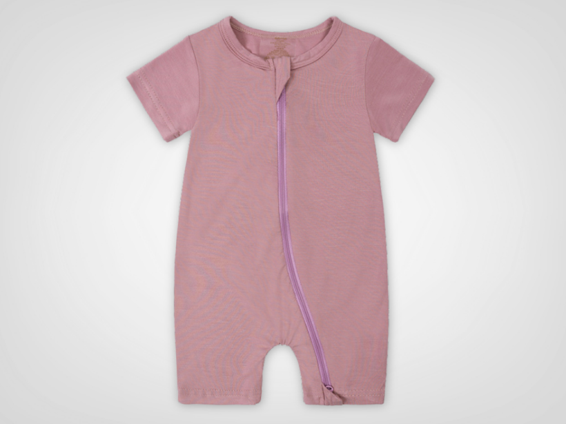 Dusty Rose Bamboo Zip Romper