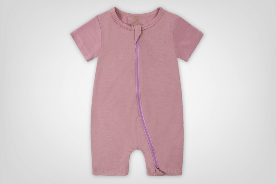 Dusty Rose Bamboo Zip Romper