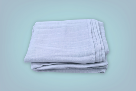 Misty Blue Bamboo Muslin Swaddle Blanket