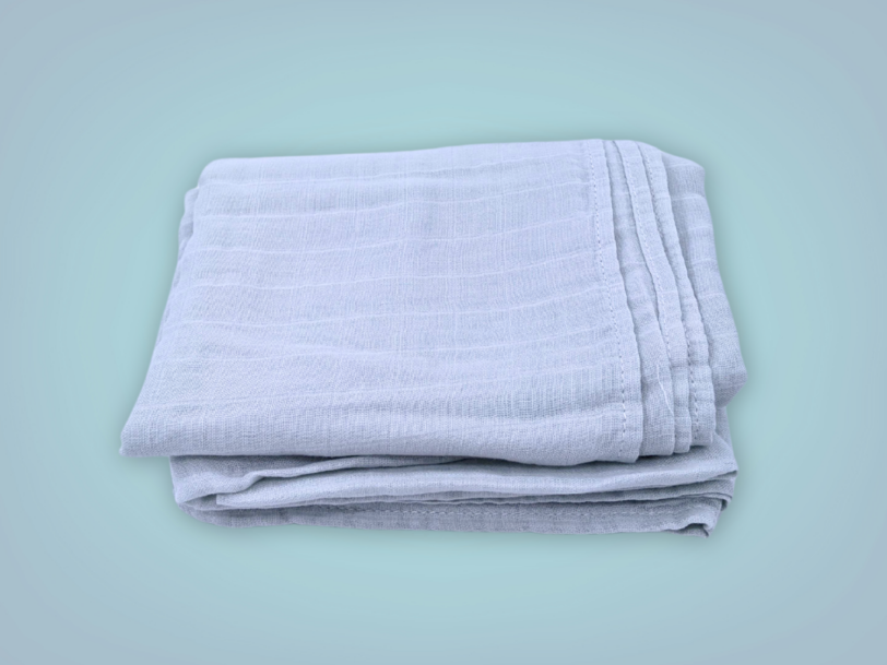 Misty Blue Bamboo Muslin Swaddle Blanket