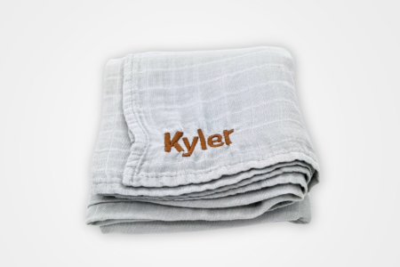 Personalised Cloud Grey Bamboo Muslin Swaddle Blanket