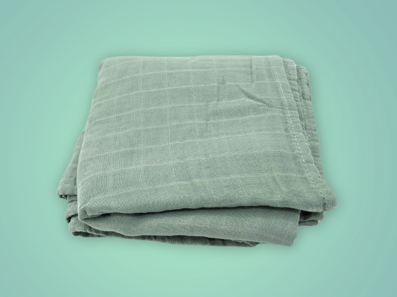 Roman Green Bamboo Muslin Swaddle Blanket