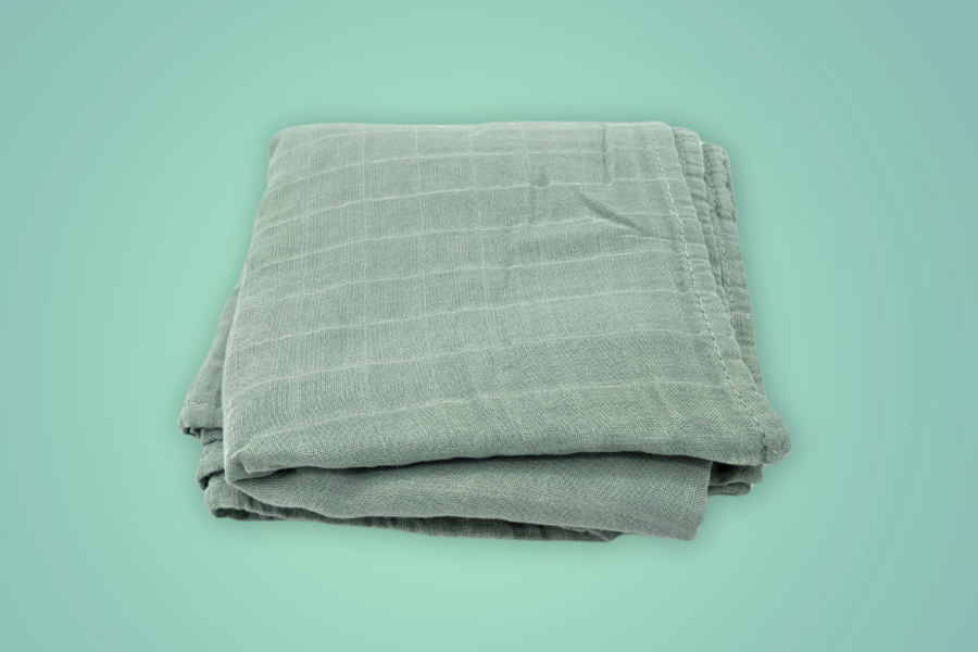 Roman Green Bamboo Muslin Swaddle Blanket