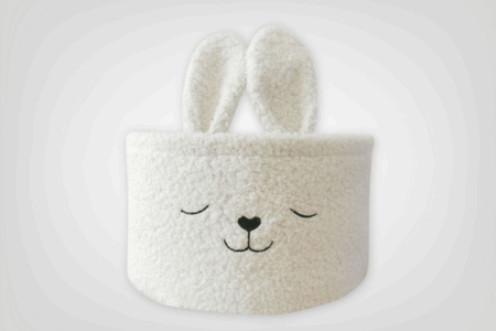 White Bunny Basket
