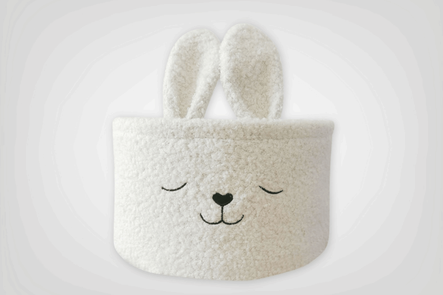 White Bunny Basket