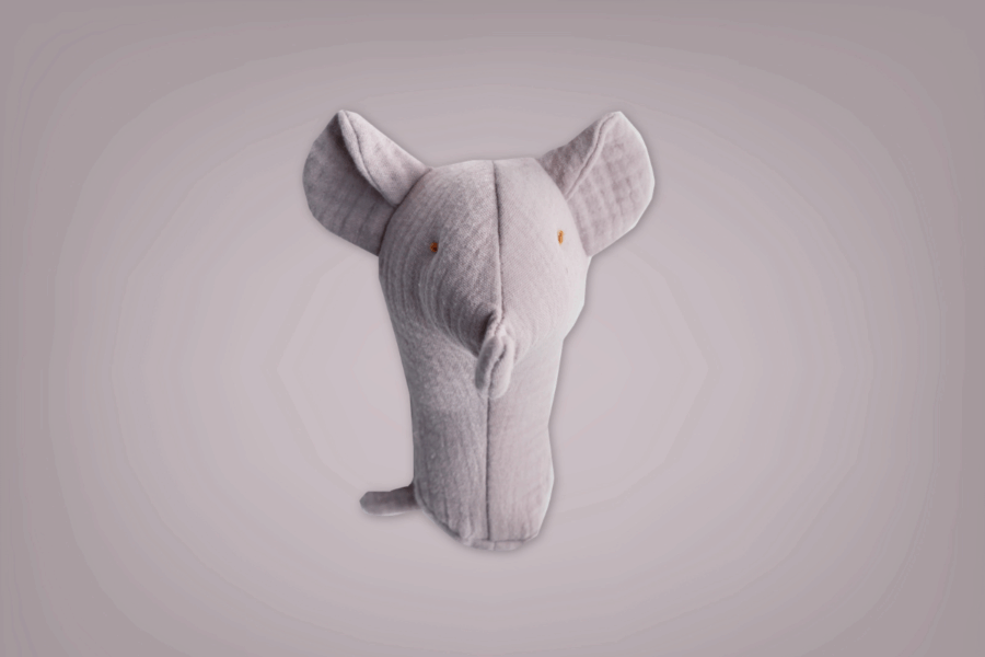Grey Elephant Baby Rattle