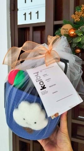 Kaiby Blue Cloud Basket Wrapped