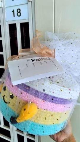 Kaiby Rainbow Cake Basket Wrapped