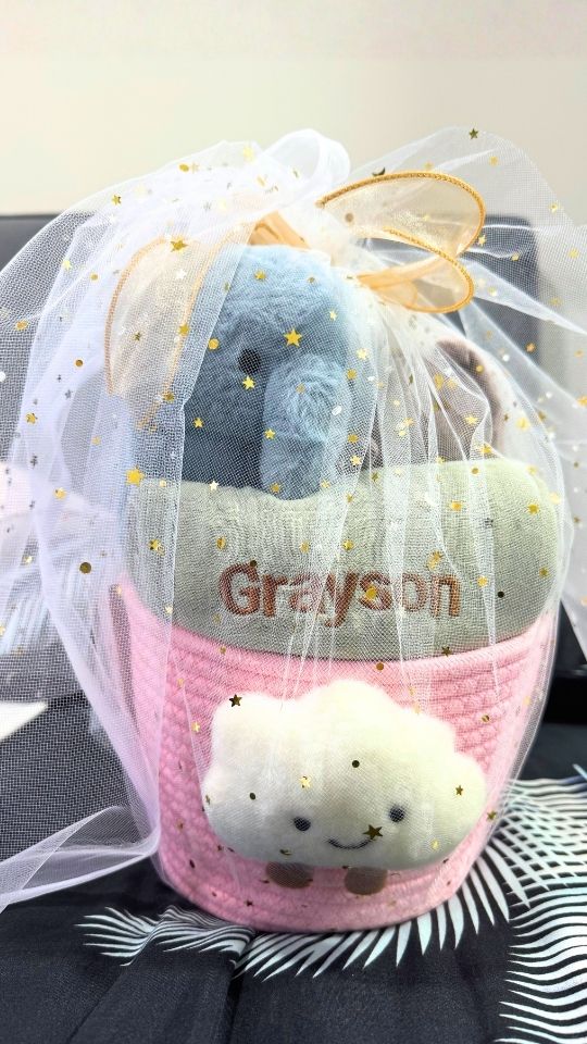 Morning Breeze Baby Hamper (Personalised) Wrapped